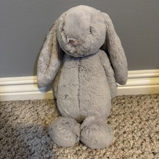 Jellycat Bashful Grey Bunny Medium 12  Plush Soft Toy Stuffed Animal Gift NWT