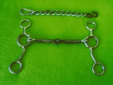 REINSMAN CR 343 Junior Cowhorse Snaffle Bit~5" SWEET IRON Mouth~With Chain