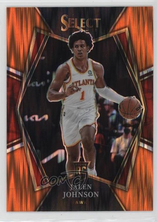 2021-22 Panini Select Premier Level Orange Flash Prizm Jalen Johnson #200 0c7i