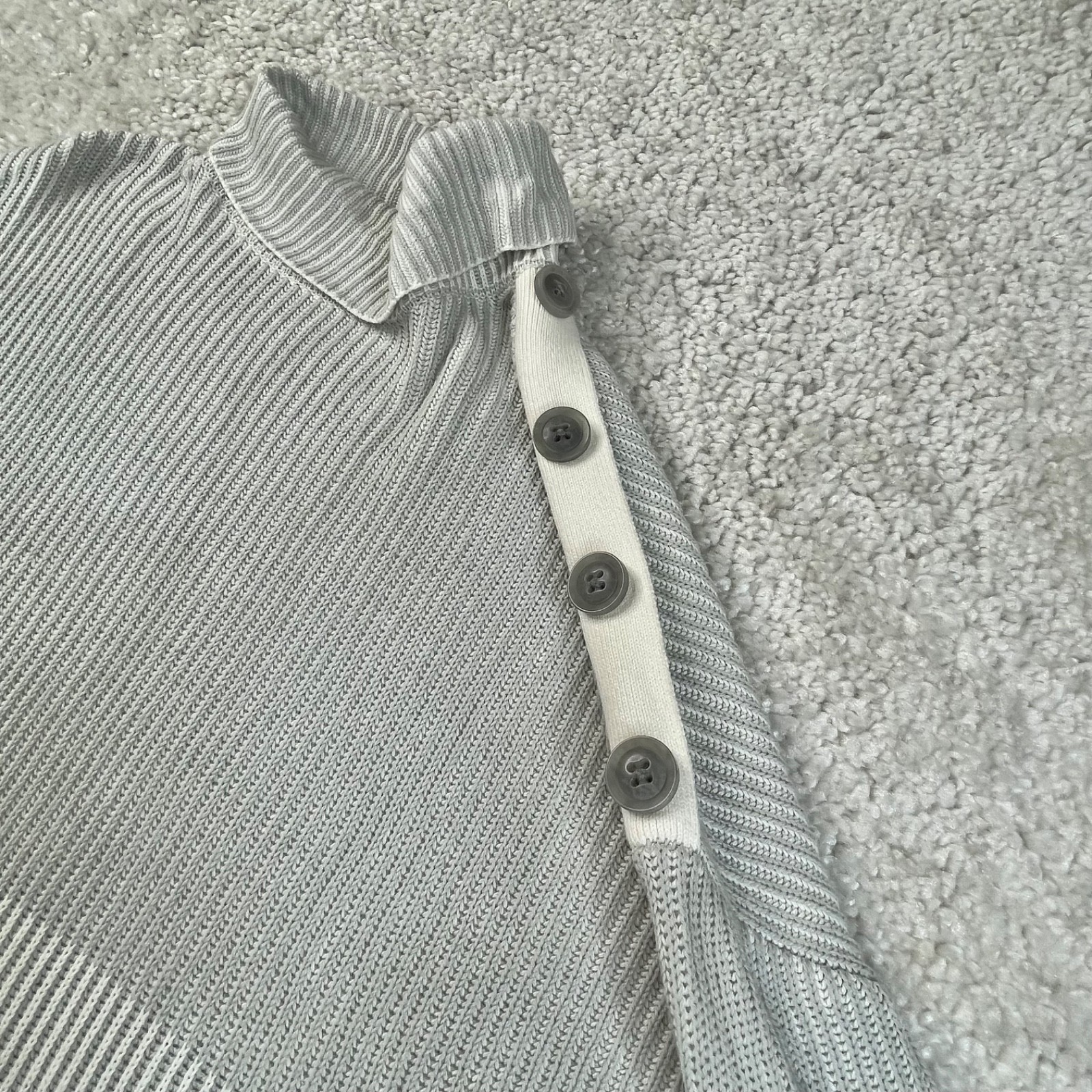 Express Button Shoulder Turtleneck Ribbed Sweater… - image 5