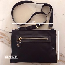 Michael Kors Black Travel Crossbody Bag Gold Hardware , Adjustable Strap 10x7x2