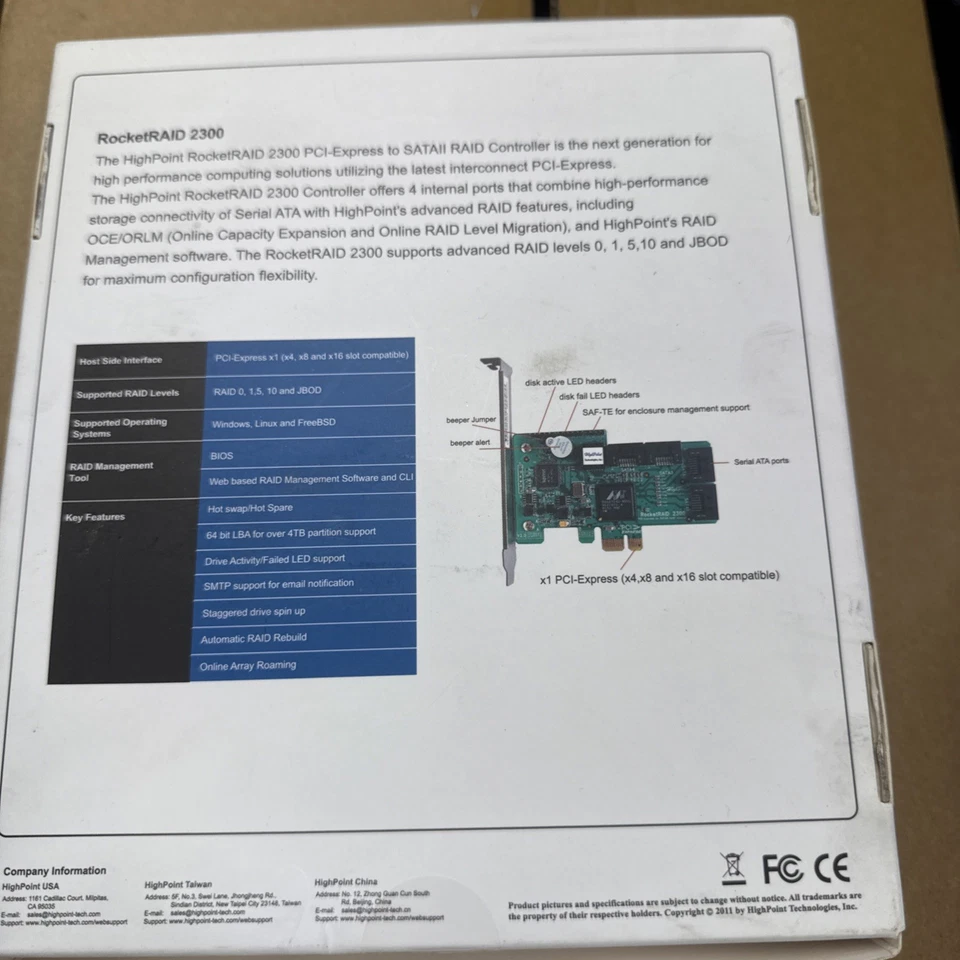 HighPoint RocketRAID 2300 PCI-E SATAII RAID Controller 4-Channel - Image 2 of 3