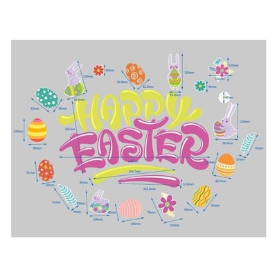 1 Set Easter Bunny Reflective Magnet Car Decorations Easter Egg Sticker