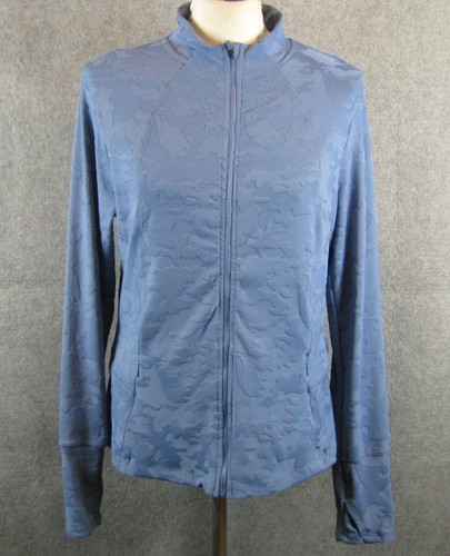 Spyder Active Women's Embossed Camo Jacket Large Full Zip Blue $88