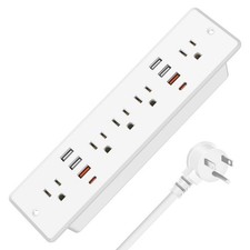 13 in 1 Recessed Power Strip Flat Plug, Fast Charging Desk Outlet with USB, C...