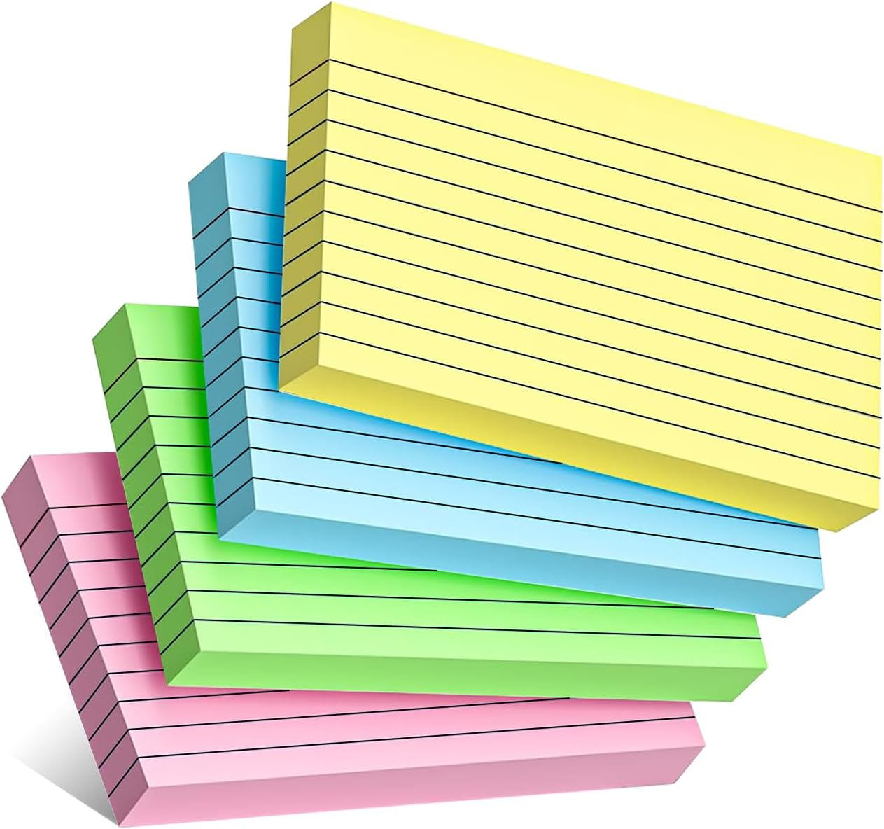 300 Coloured 3x5 Inch Ruled Index Cards Flashcards Heavy Note Cards for Study