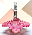 Vintage Fenton Cranberry Opalescent Coin Dot Ruffled Rim Basket