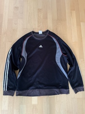 Adidas Vintage Sweatshirt Pullover Y2K Retro | Schwarz Grau | Gr. XL