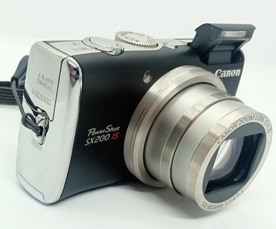 Near Mint/charger/case] Canon PowerShot SX200 IS 12.1MP Black 4x