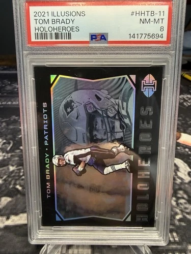 2021 PANINI ILLUSIONS HOLOHEROES #HHTB-11  TOM BRADY PSA 8