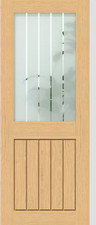 Mexicano Internal Oak Unfinished Frosted With Clear Lines Doors