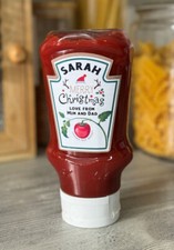Personalised Merry Christmas Ketchup Bottle Label/Sticker - Just Peel & Stick