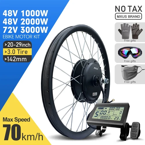 Ebike Conversion Kit 72V 1000W 3000W MTB 3.0 Tyre Brushless Front Rear Hub Motor - Picture 2 of 37