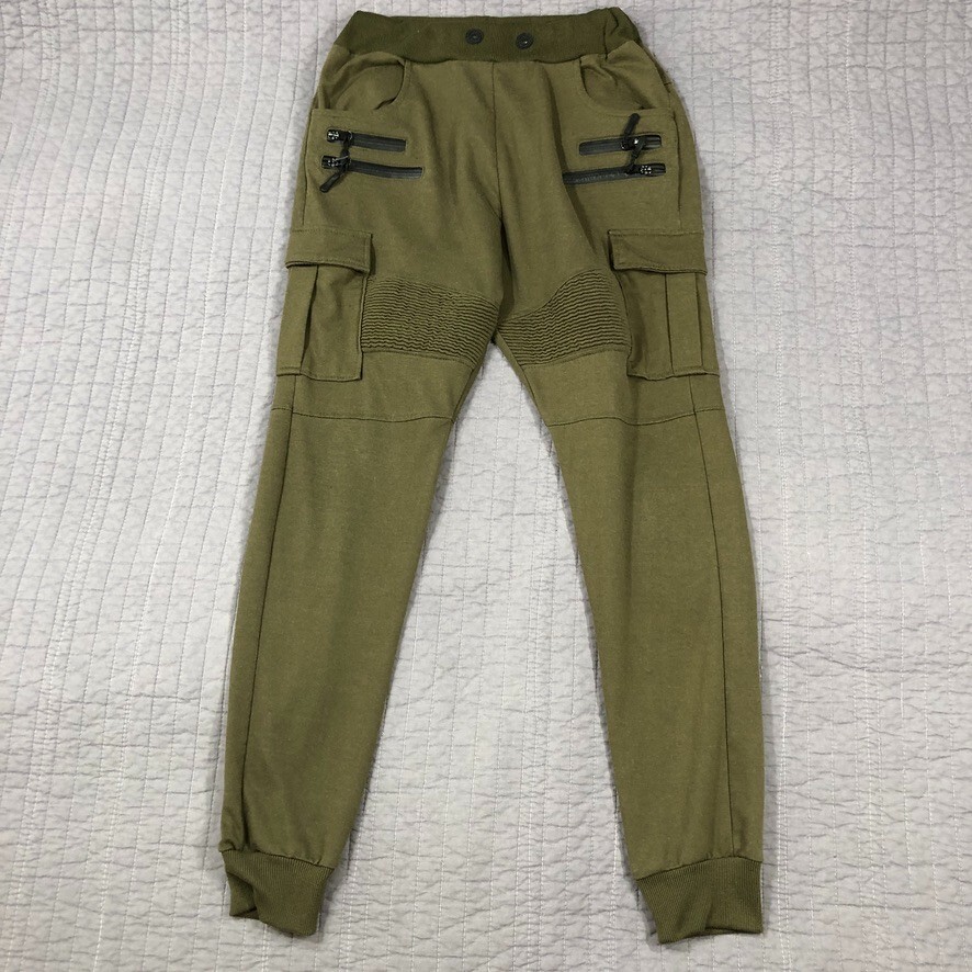Uncle Ralph Sweatpants Men Small Green Jogger Cargo Pockets Moto