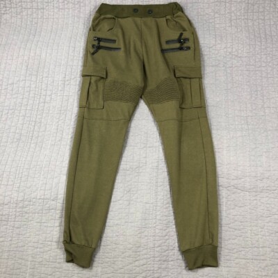 Uncle Ralph Sweatpants Men Small Green Jogger Cargo Pockets Moto Athleisure  Pant