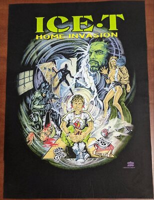 Vintage Ice-T Home Invasion No Radio 1993 Tshirt Promo Proof Sample Pellon