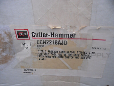 Neuer Cutler Hammer Ecn2218Ajd Kombination Starter Größe 1