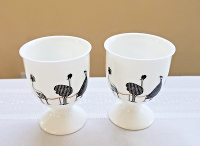 Mona Lisa by La Cocotte Paris Egg Cups Fine Bone China Roosters Boxed Set of 2