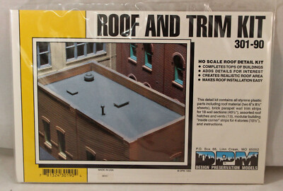 Design Preservation Models - #301-90 Roof and Trim Kit -  Kit - HO Scale - NIB
