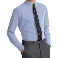 New Ralph Lauren Men's Slim Fit Striped Stretch Poplin Shirt S BLUE/WHITE OC0423