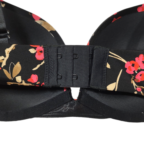 32B Soma Ravishing Plunge Push-Up Bra Underwire Black Floral - Picture 5 of 9
