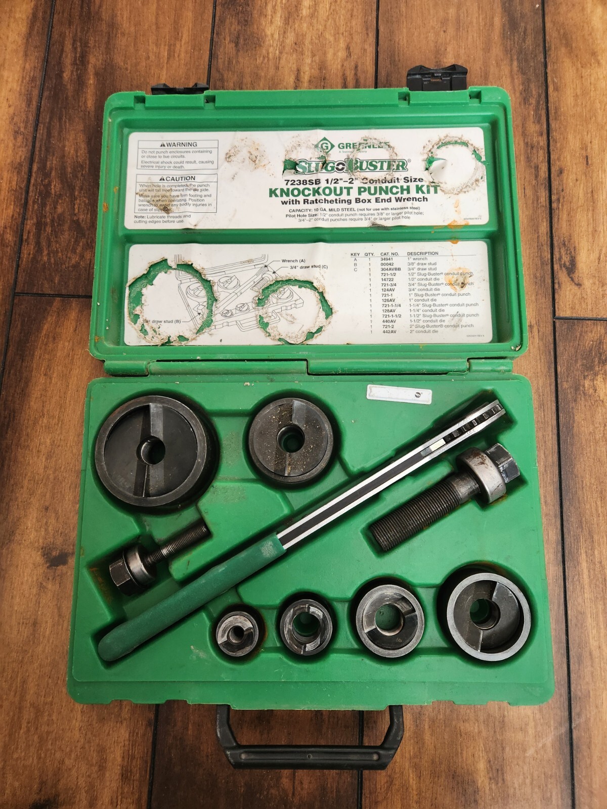 Greenlee 7238SB Slug Buster Knockout Punch Set Kit 1/2” 2” Conduit eBay