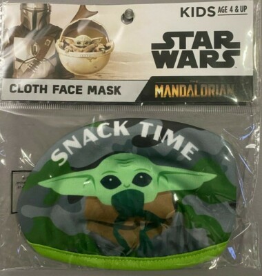 Star Wars The Mandalorian The Child, Kids 4+ Adult Reusable Cloth Face Mask NWT