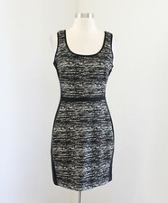NWT Banana Republic Black Beige Static Knit Sheath Dress Size 4P Sleeveless