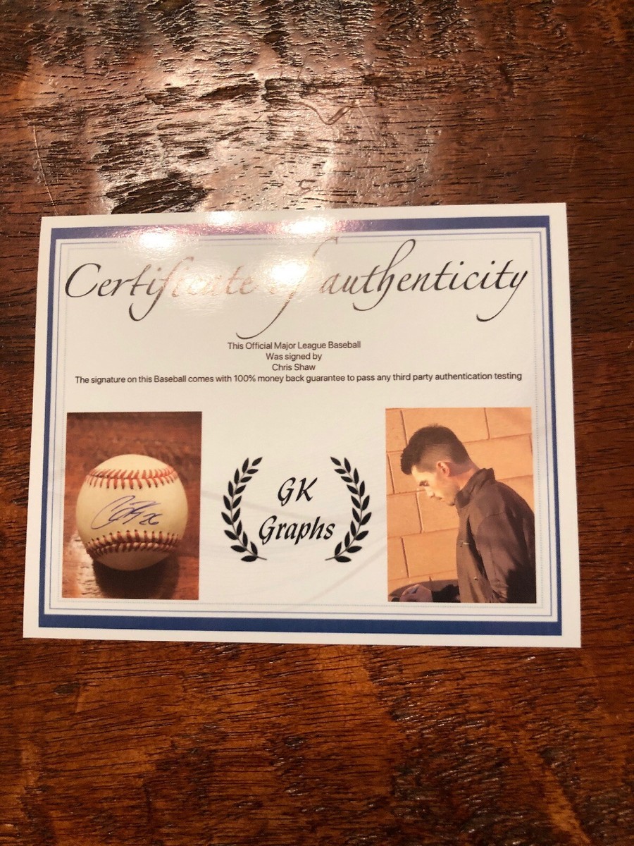 Chris Shaw Signed Baseball San Francisco Giants Proof Coa | eBay