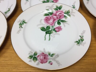 Rose、*****、JAPAN食器&皿セット 9 VIntage Japan PRINCESS ROSE China 7 1/2” Salad Plates