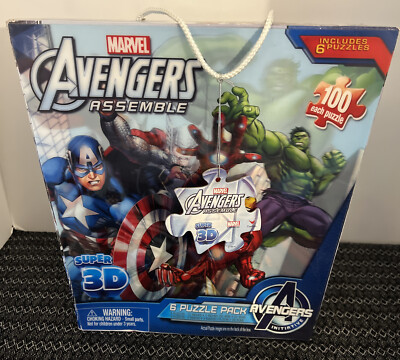 Avengers Assemble Super 3D 6 Puzzle Pack Multiple Jigsaw Puzzles 100 Pieces