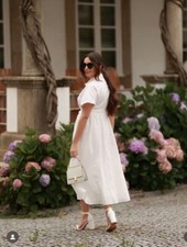 ZARA NWT WOMAN 129 EMBROIDERED EYELET DRESS ZW COLLECTION WHITE  7977/112