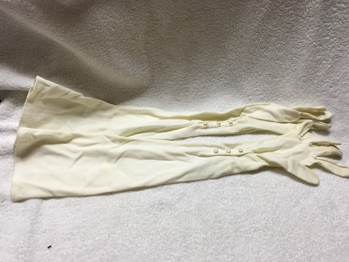 White Gloves Long Vintage Formal Opera with pearls