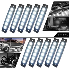 10* White Underbody LED Rock Strip Light 12V for ATV Jeep Truck Underglow Smoked