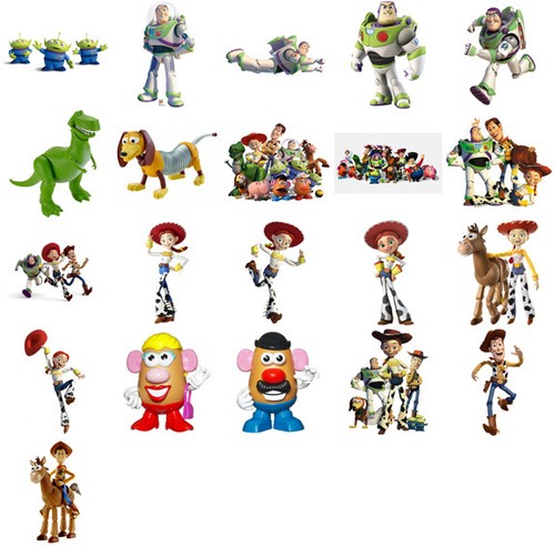 Toy Story Charaktere, T-Shirt aufbügeln Transfer. Bild und Größe auswählen - Bild 1 von 21