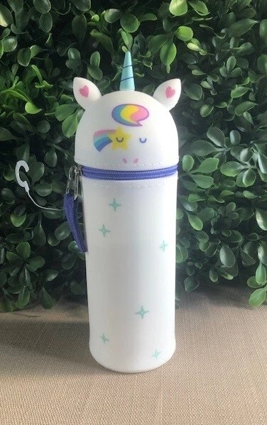 Yoobi Pencil Case Standing Silicone White Unicorn Zip Top NWOT | eBay