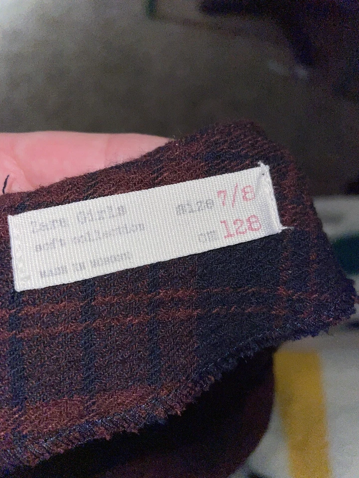 Zara девочек sz. 7/8 шерсти смесь красный и темно-синий платье с короткими рукавами. Классический, милый - Изображение 2 из 4