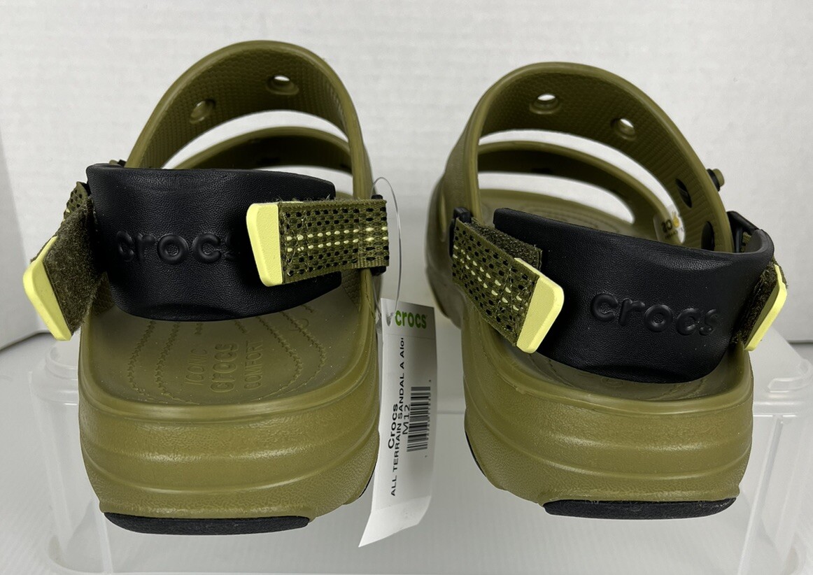 CROCS All Terrain Sandals Olive Green Adjustable Heel Straps 