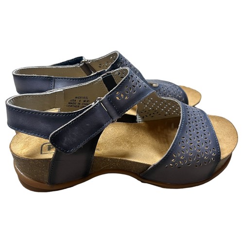 Sandalias de cuña Propet Phoebe con plataforma de corcho azul gris talla 6 correa de ajuste cómoda - Imagen 8 de 12