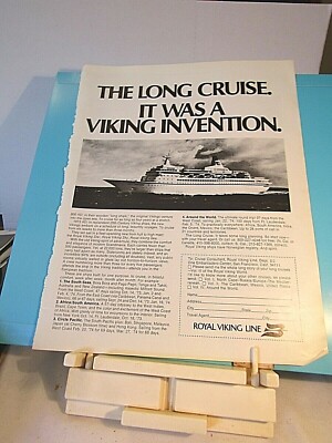 3x 1973 cruise ads Pacific Far East & Orient Overseas & Royal Viking Line 11x8'' 