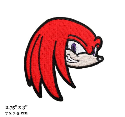 Sonic The Hedgehog Game Knuckles The Echidna Face Embroidered Iron On Patch