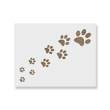 Trail of Paw Prints Stencil - Durable & Reusable Mylar Stencils