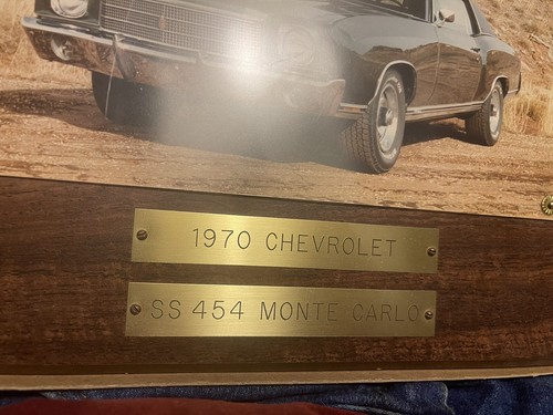1970 Chevy SS 454 Monte Carlo picture plaque - Picture 2 of 5
