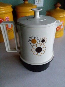 VTG Regal POLY HOT-POT 5 Cup Electric Hot Water Coffee Tea Daisy Pattern Tested