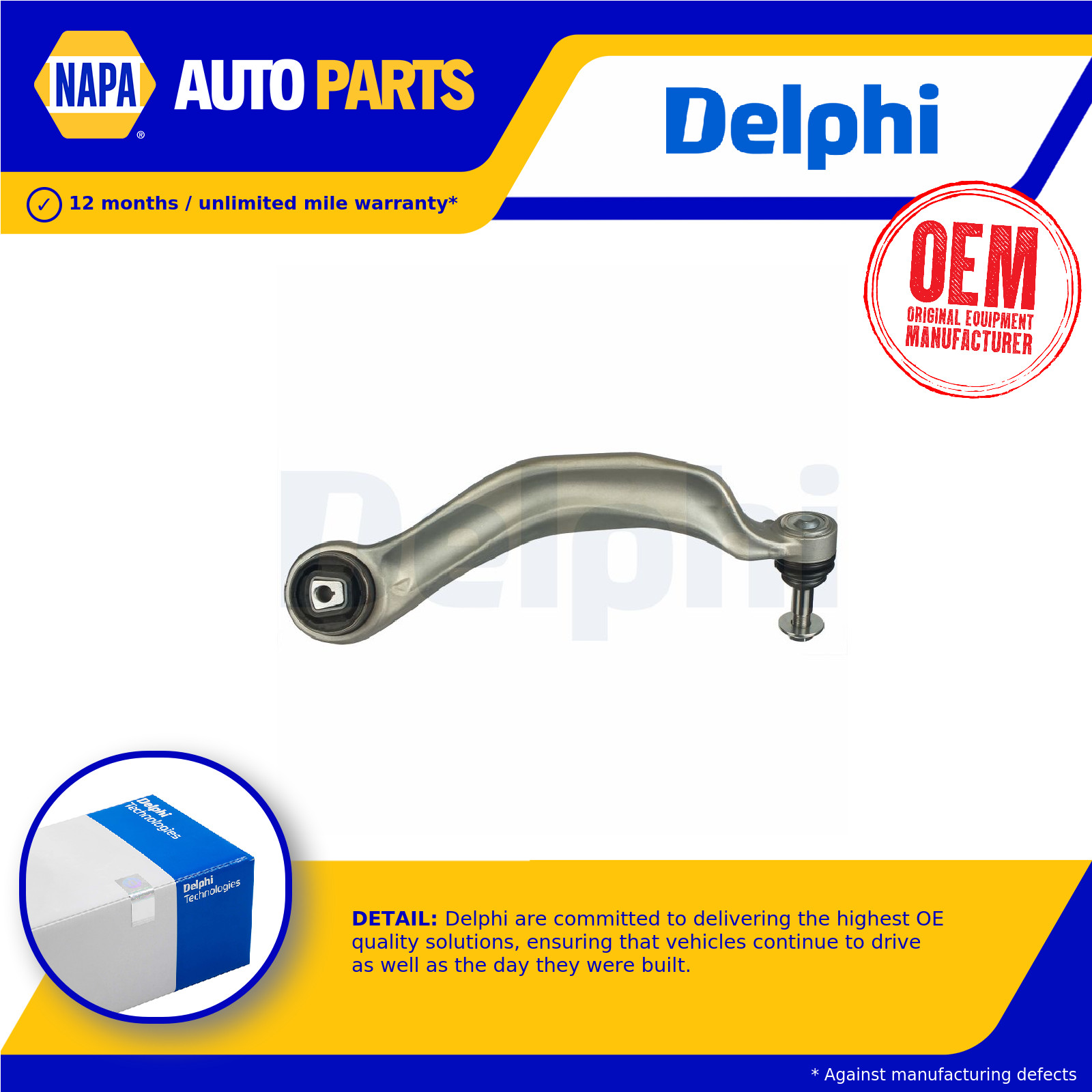 Wishbone / Suspension Arm Front Lower, Right TC2977 Delphi Track Control Quality