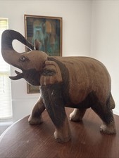 Vintage Carved beautiful wood  huge Elephant ...
