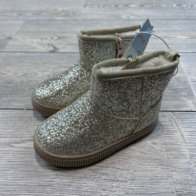 Cat & Jack Toddler Arlo Booties Gold 8 NWT