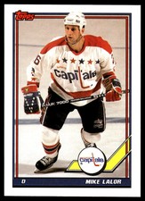 1991-92 Topps #483 Mike Lalor Washington Capitals Hockey Card