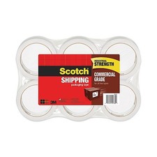 Scotch 3750 Commercial Packaging Tape, 3" Core, 1.88" x 54.6 yds, Clear, 6/Pack