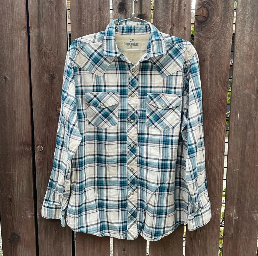OUTDOOR LIFE Men's Blue Plaid Long Sleeve Button Up Shirt Medium
Opens in a new window or tab